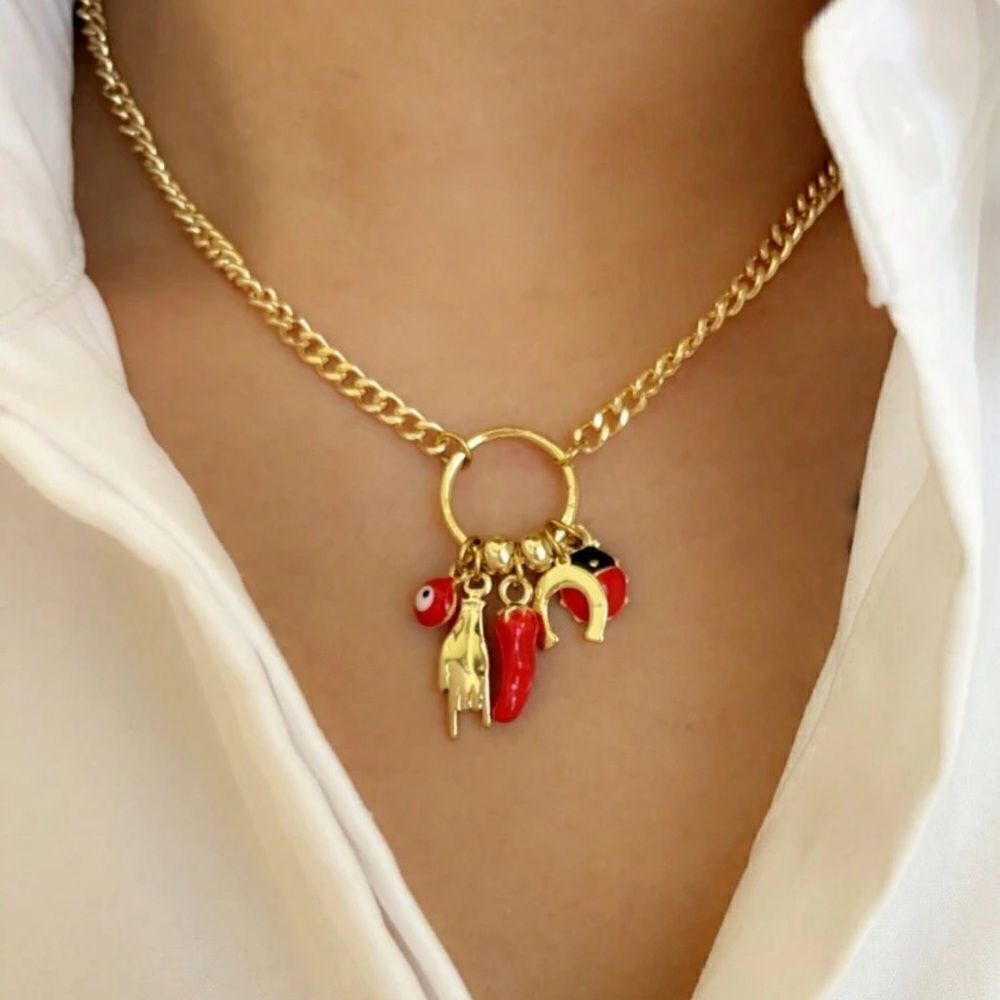 boho evil eye necklace A802